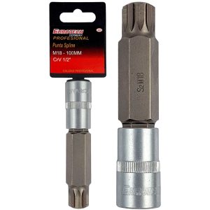 Punta Spline estriada / con guía - M18