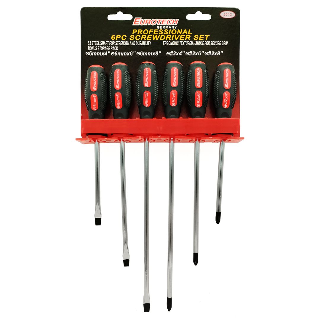 Destornilladores planos y phillips / mango goma / punta imán - 6 pcs. - Imagen 2