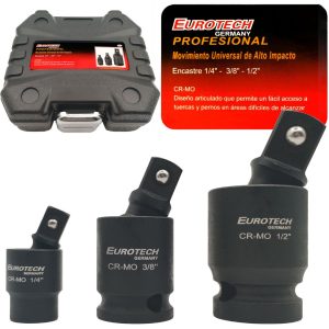 Movimiento universal de impacto - kit 1/4" 3/8" 1/2"