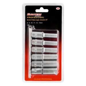 Tubos largos 3/8" - 8 a 13 mm - 6 pcs.