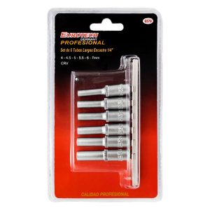 Tubos largos 1/4" - 4 a 7 mm - 6 pcs