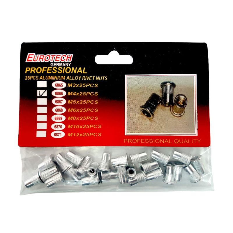 Remaches Roscados aluminio x 25 pcs. | M4