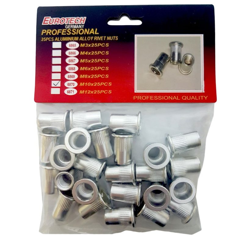 Remaches Roscados aluminio x 25 pcs. | M10
