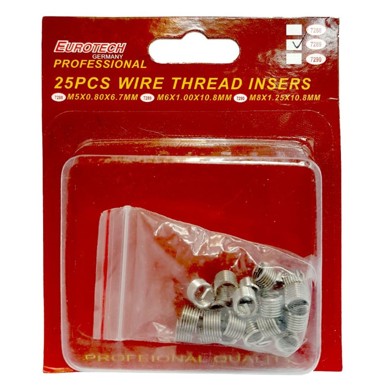Insertos - M6x1.0x10.8 mm. - 25 pcs.