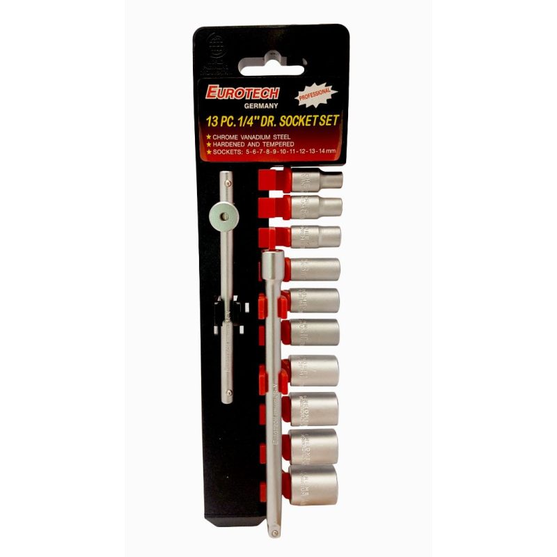 Tubos y extensiones 1/4" - 13 pcs.