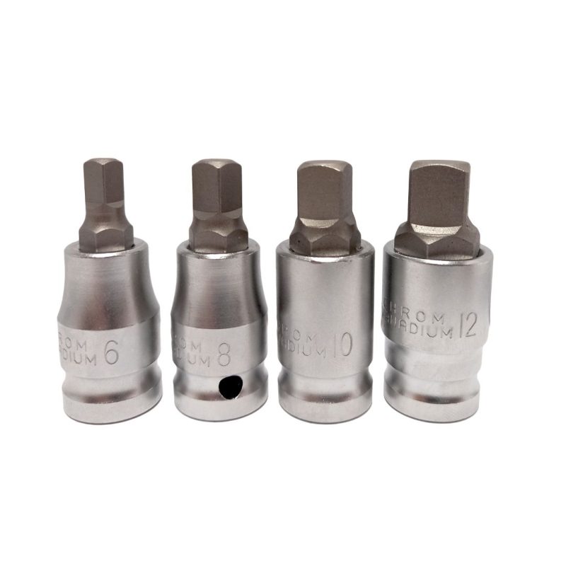 Puntas cortas cuadradas (Square) 1/2" - 10 12 14 17 mm. - 4 pcs.