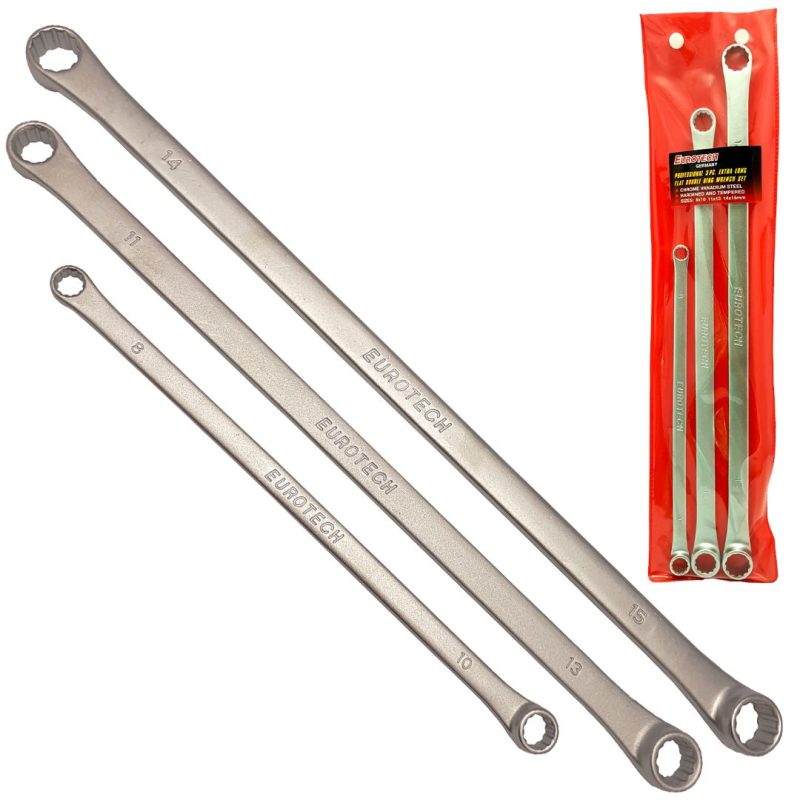 Llaves estriadas extra largas -  3 pcs. - 8 a 15 mm.