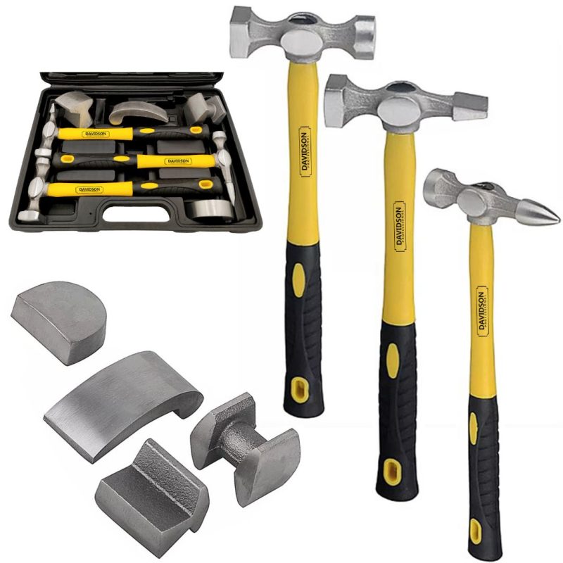 Martillos y aguantadores abolladuras chapista - 7 pcs.