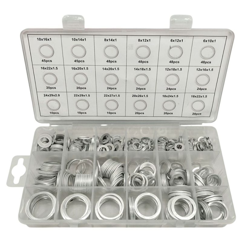 Surtido arandelas planas aluminio - 508 pcs.