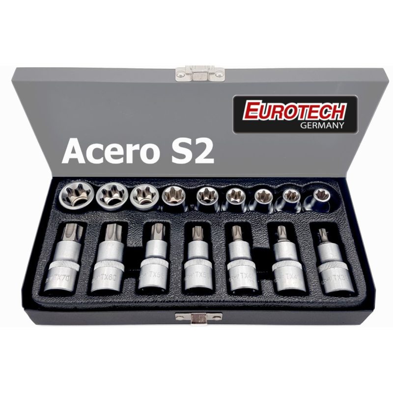 Puntas y Tubos 1/2" - Torx - 16 pcs.