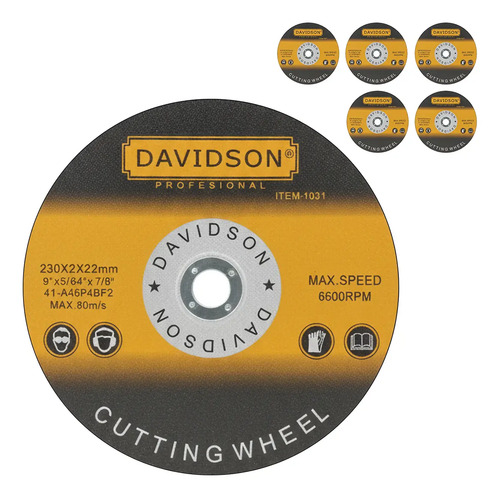 Disco Corte Metal 230 X 2 Mm - Pack X5 | Davidson Amarillo