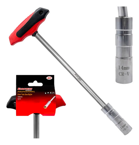 Llave Saca Bujías 14mm | Articulada - Mango T